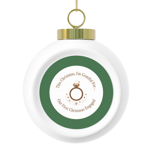 Ceramic Christmas Ornament — Our First Christmas Engaged