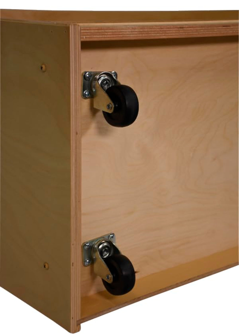 1464173 Mobile Mini Storage Locker, 12-Cubby, Wood, 51-1/2" X 16-7/8" X 42", Natural Wood Tone