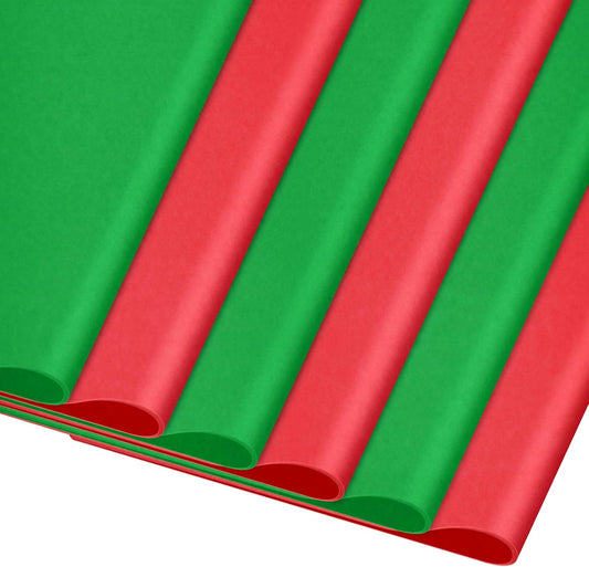 Red and Green Tissue Paper 80 Sheets Christmas Wrapping Tissue Paper Bulk 14X20 Inch Xmas Colored Tissue Paper for Gift Bag Wrapping DIY Crafts Filler Christmas Birthday Party Decor