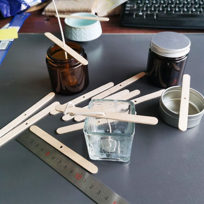 Wooden Candle Wick Holders,Candle Wicks Centering Device,Candle Wick Bars,Wick Holders for Candle Making,Wick Clips for Candles,Candle Centering Tool,120 Pack