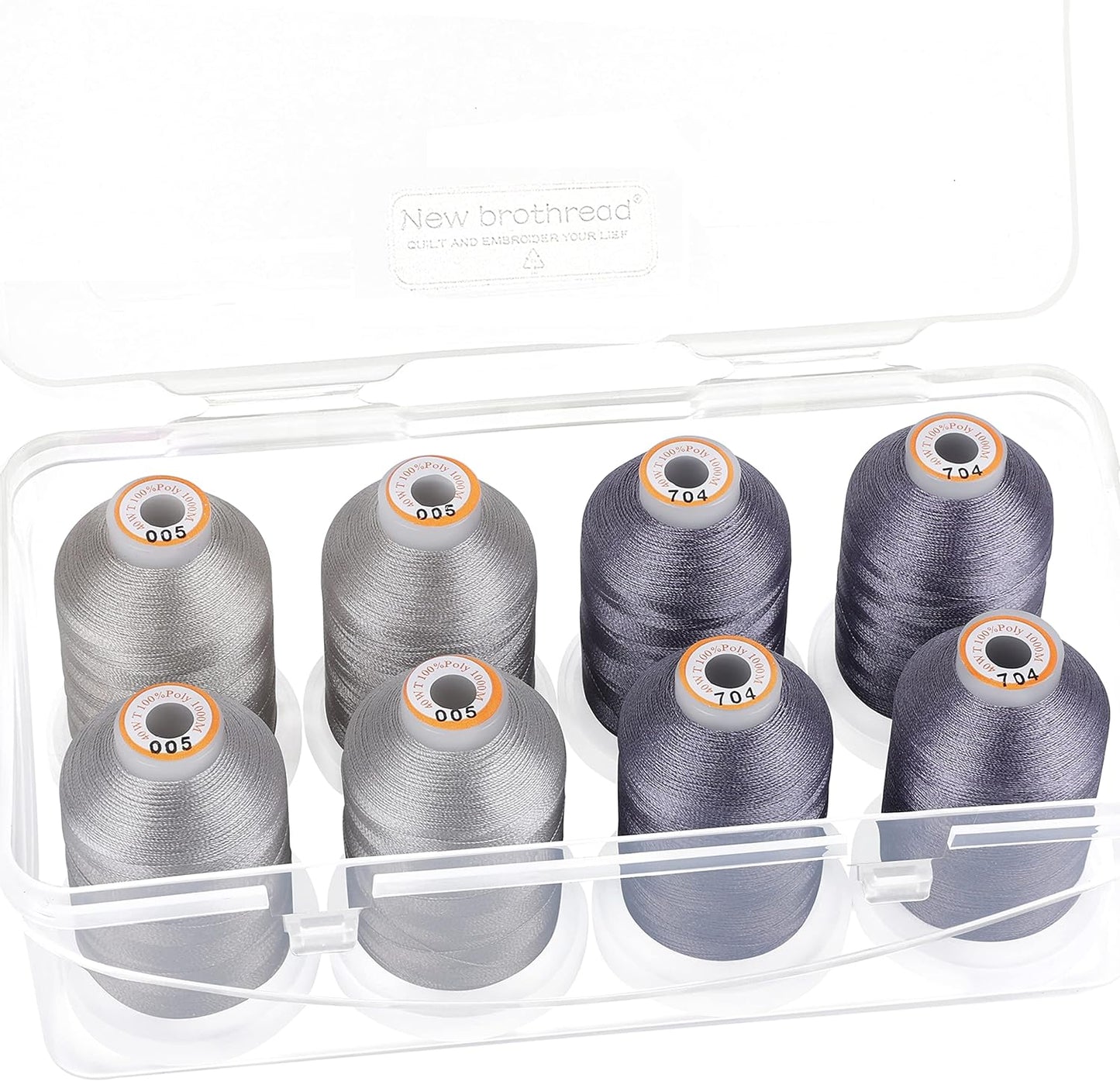 - 20 Options - 8 Snap Spools of 1000M Each Polyester Embroidery Machine Thread with Clear Plastic Storage Box for Embroidery & Quilting - Variegated Color1