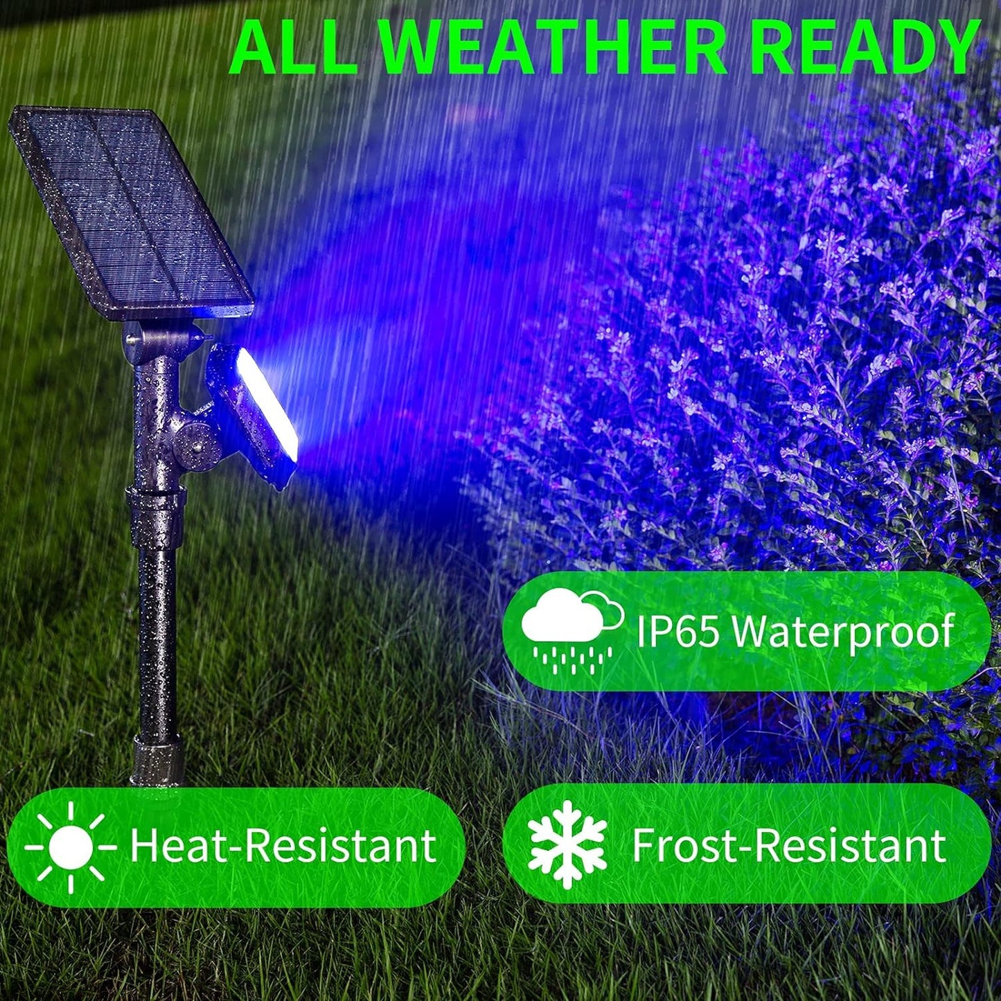 Solar Lights Outdoor Waterproof - Color Changing Solar Spot Lights Outside, Solar Powered Spotlight Landscape Lighting Halloween Spotlights for Tree Garden Yard Pathway Driveway House Christmas