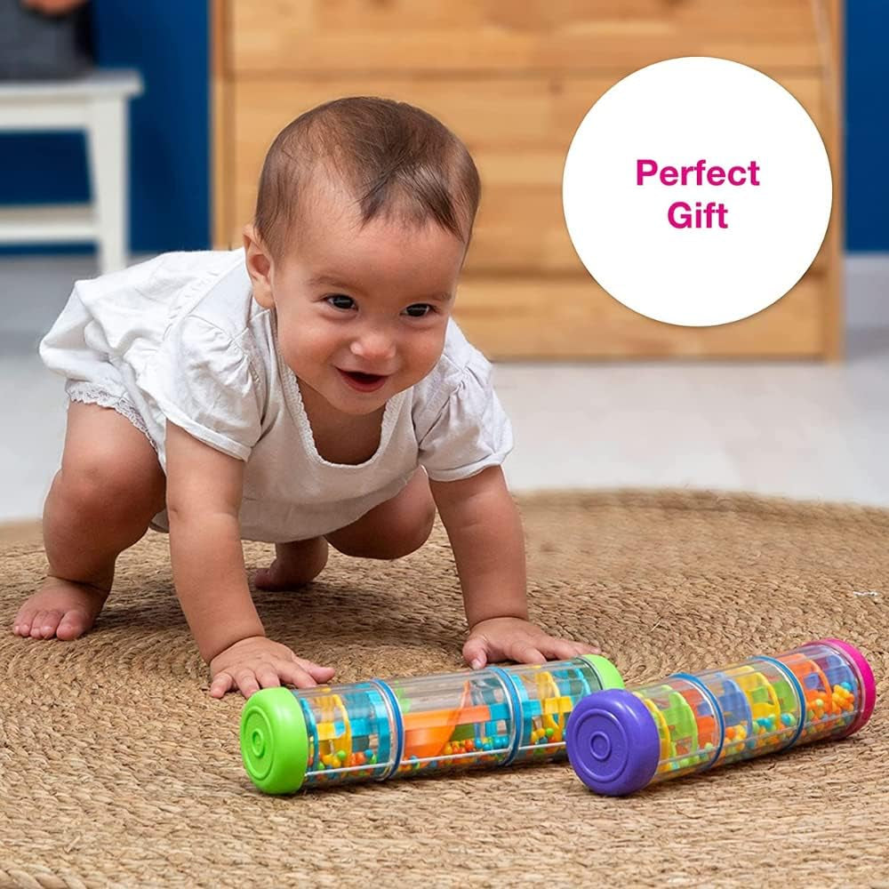 By Edushape Rainmaker - 8 Inch Rainstick Musical Instrument for Babies, Toddlers and Kids - Educational Toy for Sensory Developmental Rhythm Shaker
