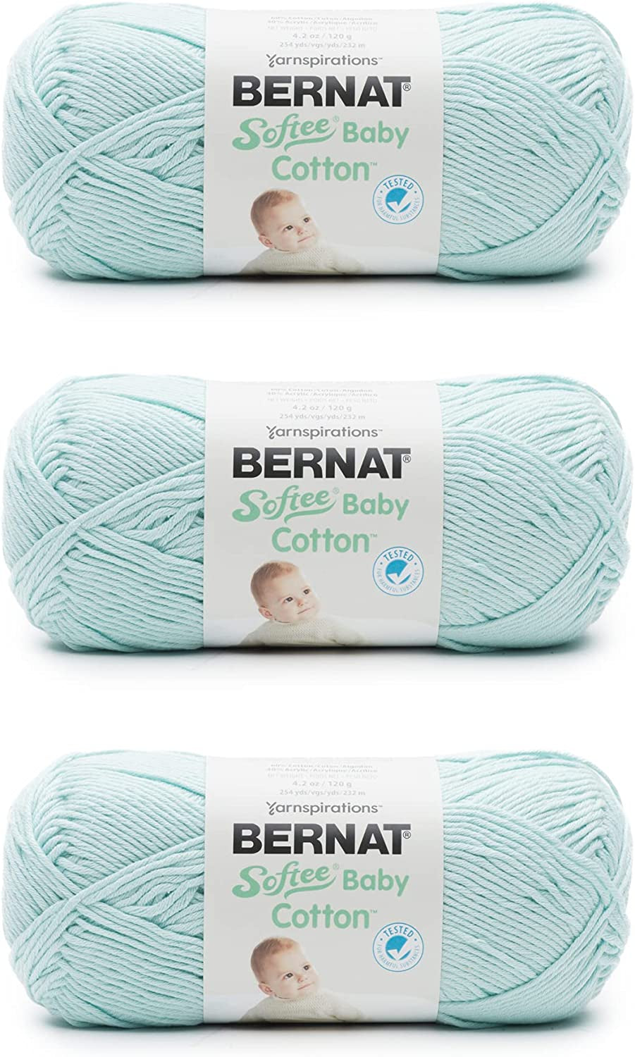 Softee Baby White Yarn - 3 Pack of 141G/5Oz - Acrylic - 3 DK (Light) - 362 Yards - Knitting/Crochet