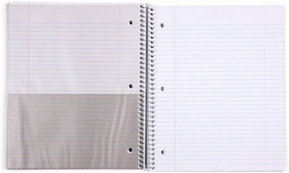 Office Durable Spiral Notebooks, 3 Subject (Ateal, Purple, White, College Ruled 3Pk)