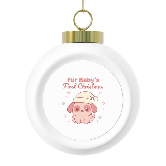 Christmas Ball Ornament - Fur Baby's First Christmas