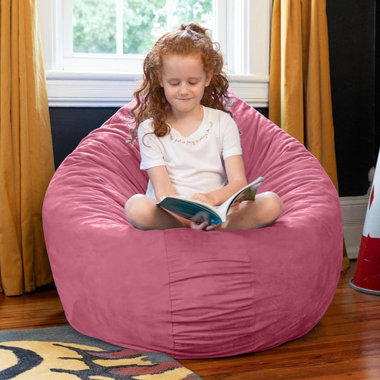 Bean Bags Cocoon Junior Kids Microsuede Bean Bag, 4-Feet, Pink