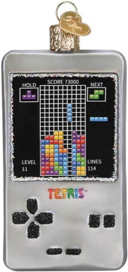 Tetris Glass Blown Ornament for Christmas Tree