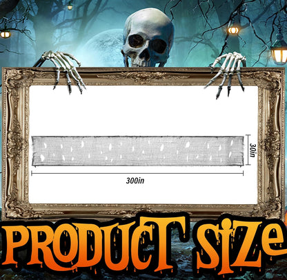 300 X 30 Inch Halloween Spooky Cloth - White Large Size Halloween Scary Creepy Cloth - Windows Doorways Cover Gauze for Halloween Party Haunted House Decorations
