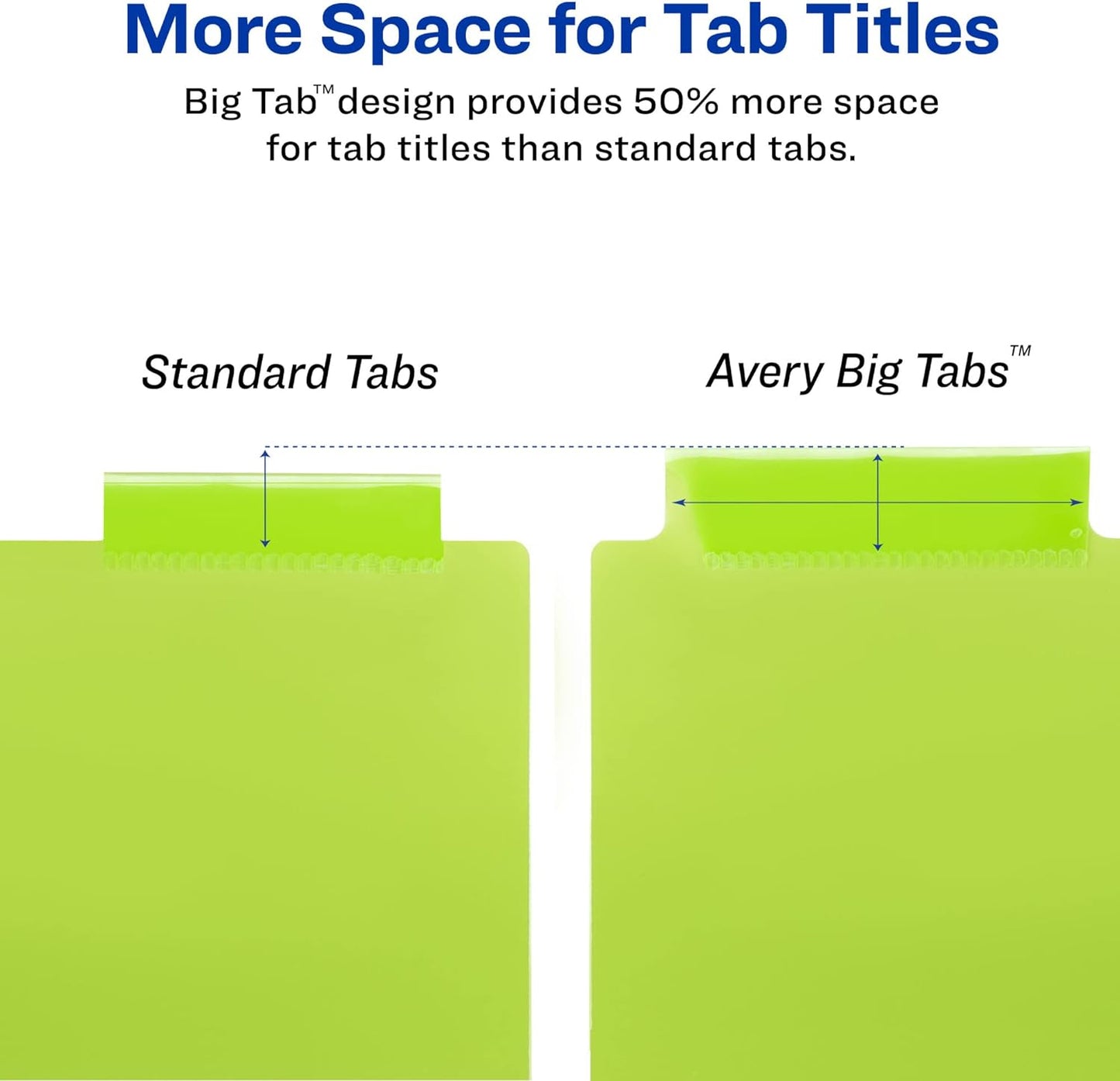 Dividers for 3 Ring Binders, 8-Tab Binder Dividers, Plastic Binder Dividers, Insertable Big Tabs, Multicolor, 1 Set (11901)