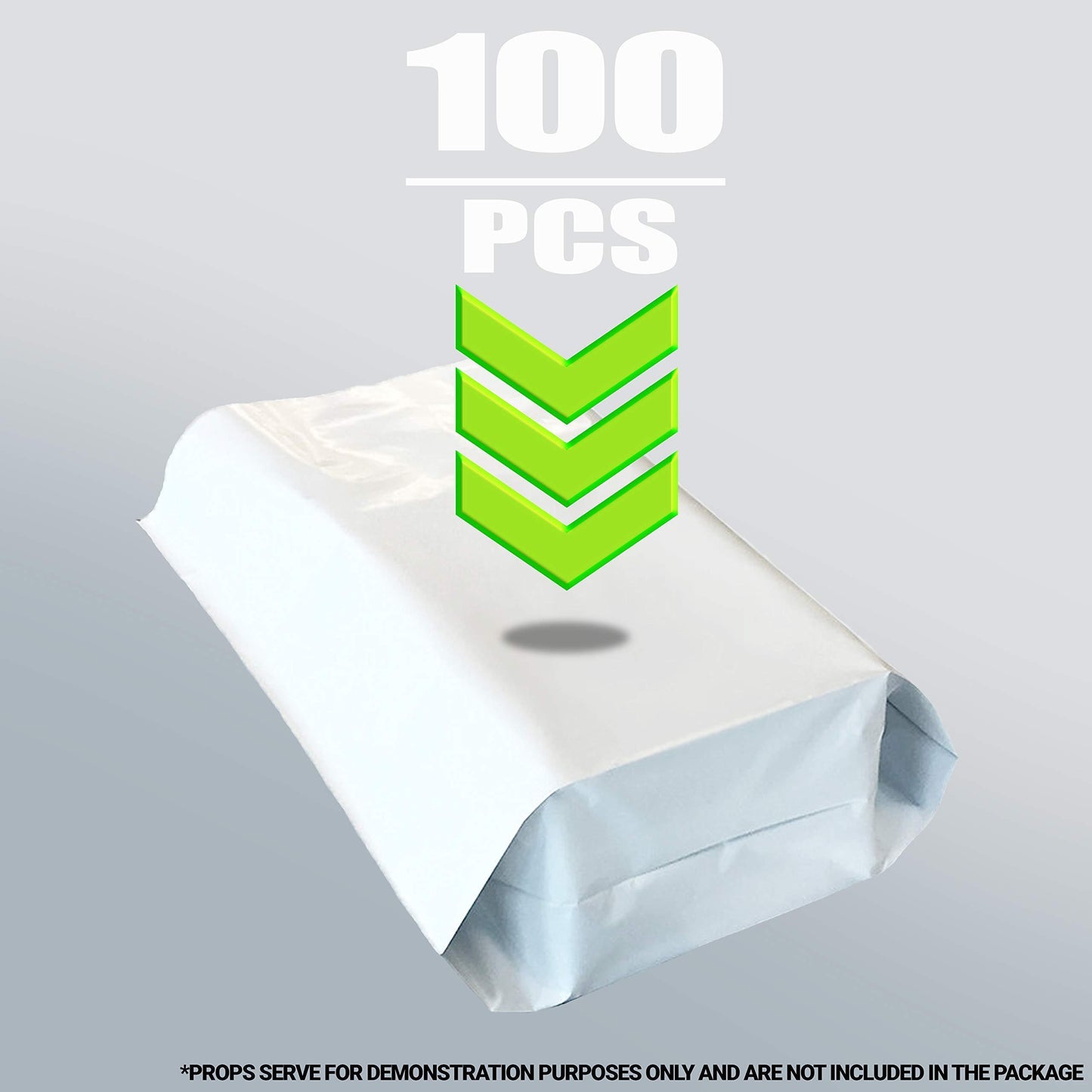 Gusseted Large Poly Mailers 11x13x4 Size. Pack of 100 White Poly Shipping Bags