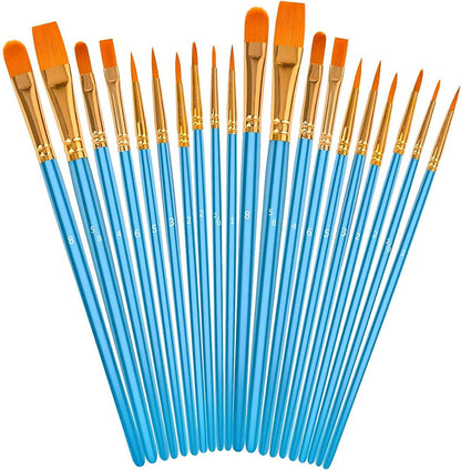 Acrylic Paint Brushes Set, round Pointed Tip Artist Paintbrushes for Acrylic Painting Oil Watercolor Canvas Boards Rock Body Face Nail Art