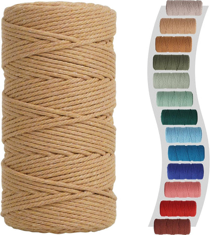 Sage Macrame Cord 3Mm X 220Yards, Colored Cotton Cord, Macrame Rope Macrame Yarn, Colorful Cotton Craft Cord for Macrame Plant Hangers, Macrame Wall Hanging, DIY Crafts