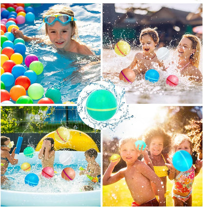 Reusable Water Balloons,12Pcs Latex-Free Silicone Water Balloons,Water Bomb Refillable for Water Games Outdoor Summer Fun Party