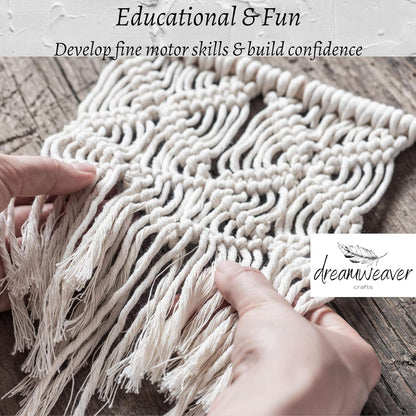 Macramé Feather DIY Craft Kit – Make Your Own Boho Style Home Décor Wall Hanging - Rewarding Art Project – Suit Beginner