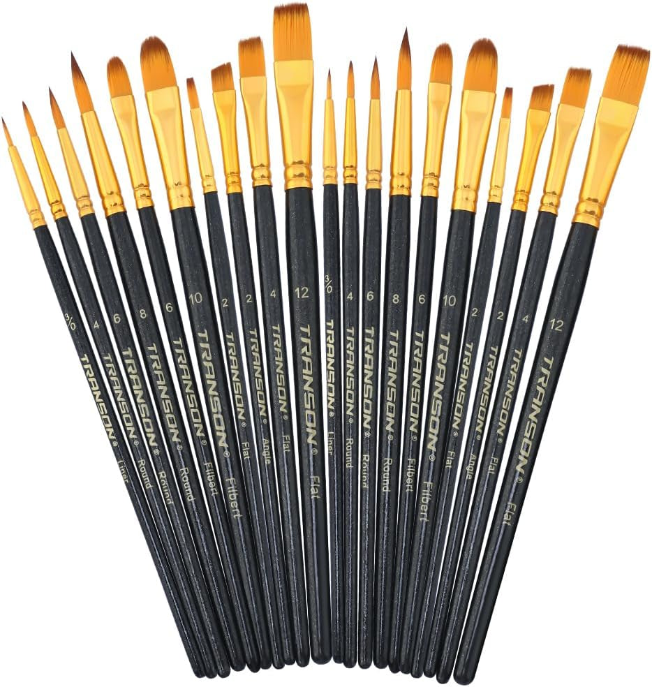 20Pcs Bulk Artist Painting Brush Set for Acrylic Watercolor Gouache Hobby Craft Face Rock Painting