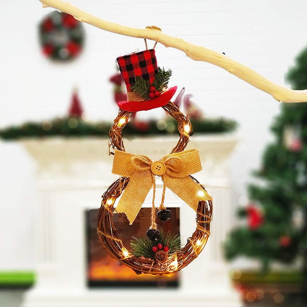 Christmas Wreath, Door Wreaths for Christmas Home Kitchen Hanging Decor, Xmas Party Decoration (Red-A)