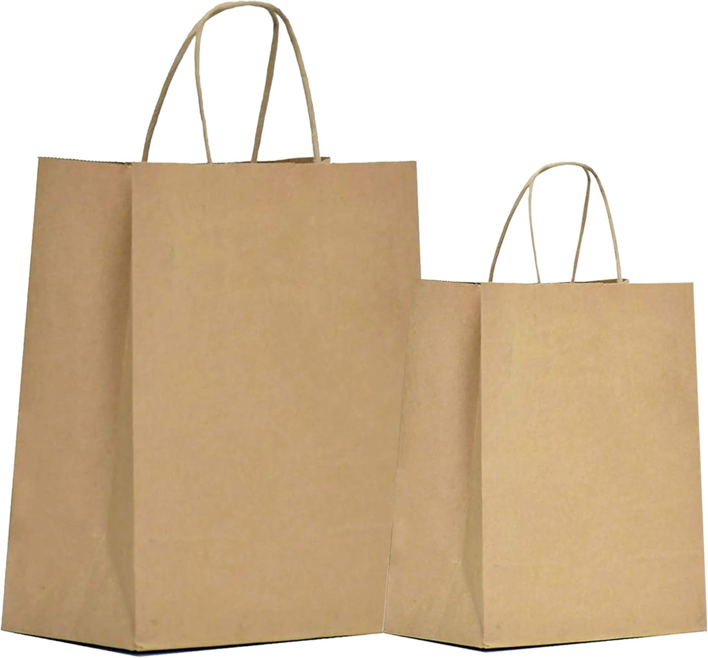 Kraft Shopping Bags 10X5X13 and 8X4.5X10 (100 Pcs Assorted (50 Pcs Each Size))