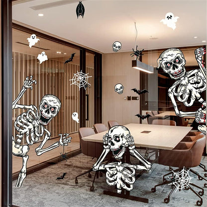 Halloween Decorations Halloween Window Clings, 13 Sheet 165 Pcs Halloween Window Posters Double-Sided Window Decals Halloween Party Decorations