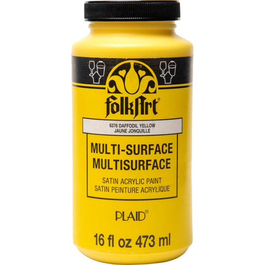 Acrylic Paint Multi-Surface Satin, 16oz., Daffodil Yellow