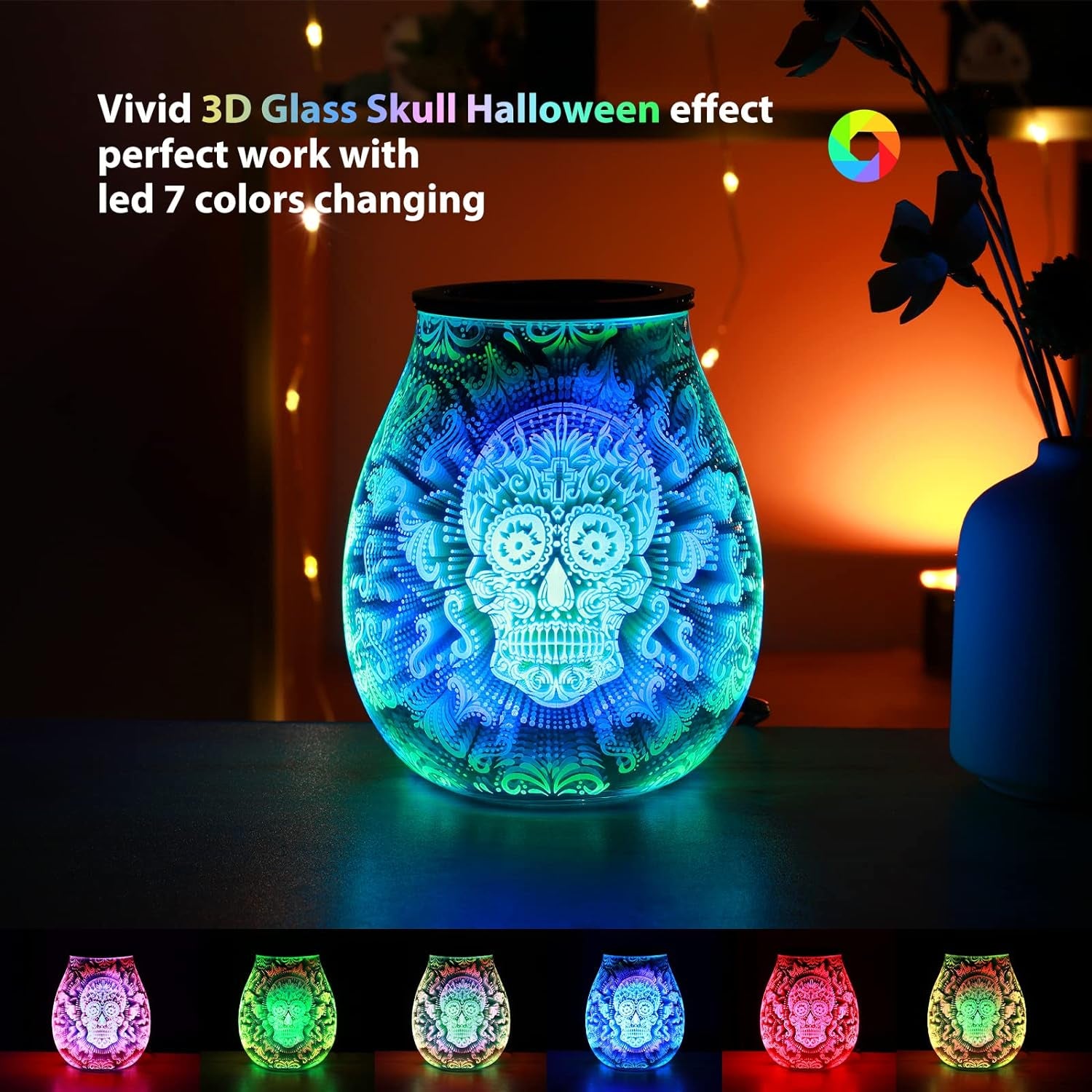 3D Glass OWL Electric Wax Burner Wax Melter for Scented Wax Scented Wax Warmer Night Light for Home Decor…