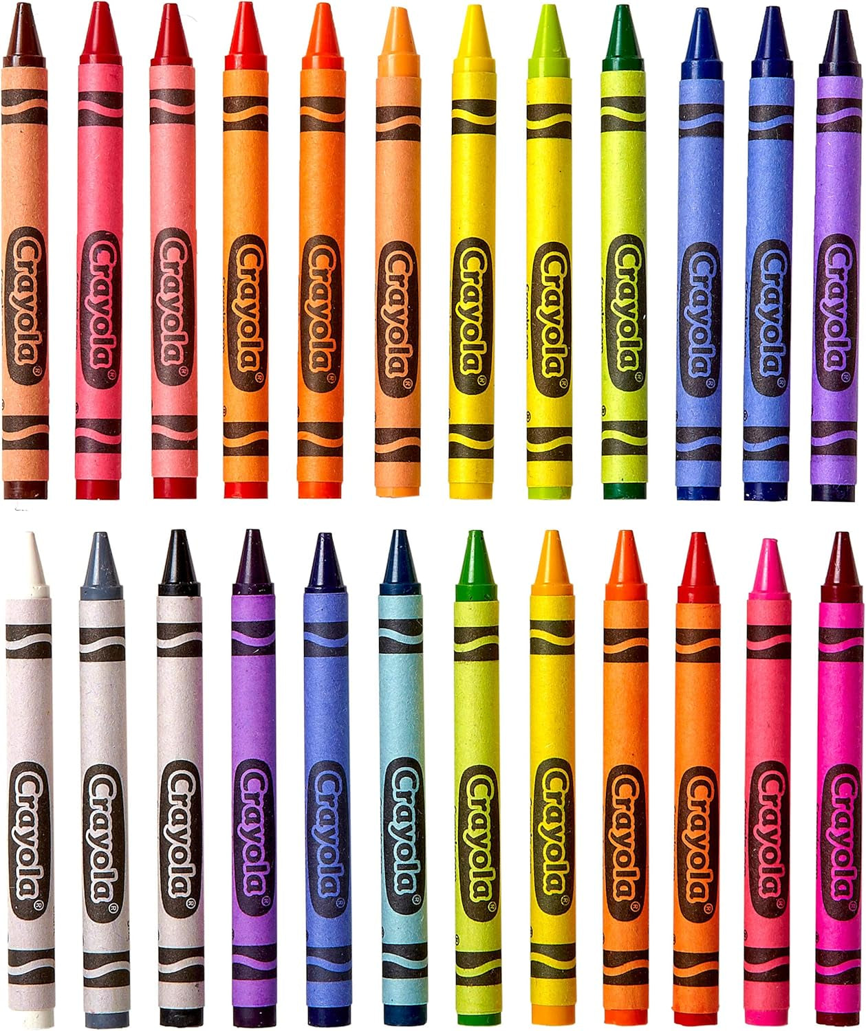 Crayons Bulk, 24 Crayon Packs with 24 Assorted Colors, School Supplies