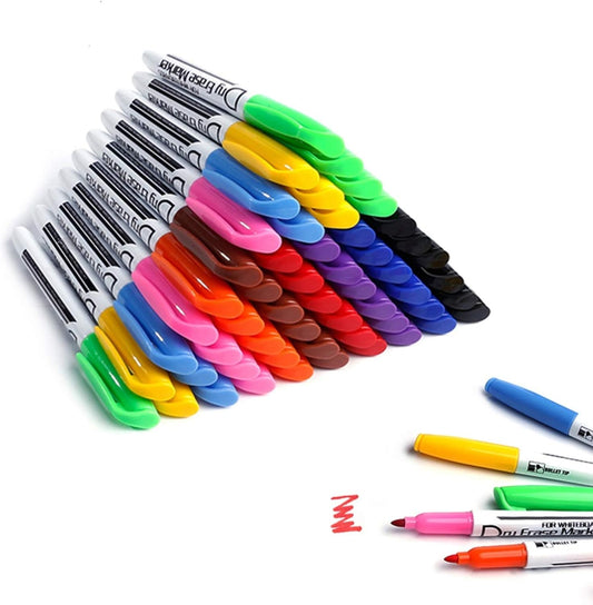 Dry Erase Markers Bulk Pack of 60 Low Odor Fine Whiteboard Markers Pens, 10 Assorted Colors for Whiteboard Dry Erase Calendar