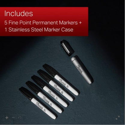 Permanent Markers Variety Pack, Featuring Fine, Ultra-Fine, and Chisel-Point Markers, Black, 6 Count