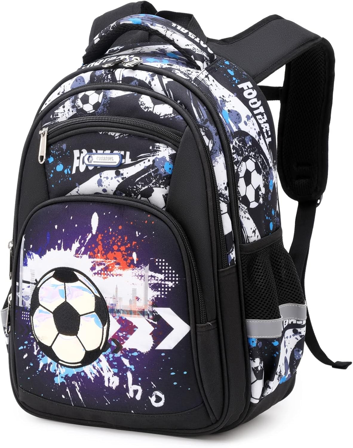 Backpack for Boys Girls School Bookbags,Kindergarten Elementary Middle School Lightweight Waterproof Multifunctional Large Capacity for Backpack (16 Inch Soccer Fun Prints)
