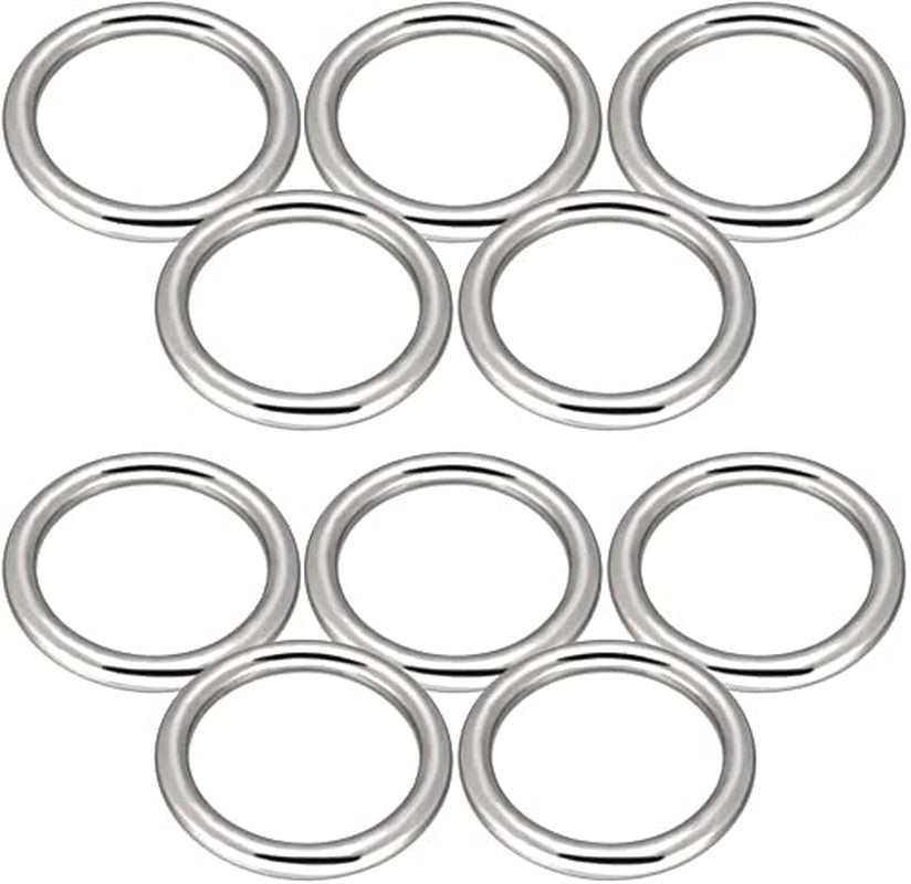 3" Seamless Metal O Ring, 4 Pack 304 Stainless Steel Rings Load 440Lbs, Solid, Heavy Duty Multi-Purpose Metal O-Ring for Macrame,Dog Leashes