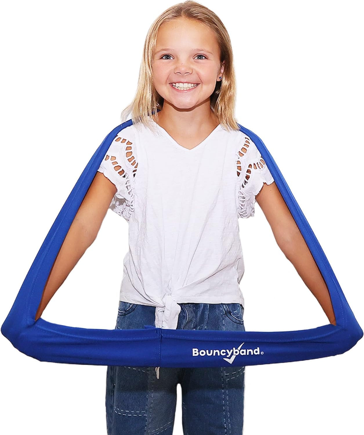 Bouncyband Stretch Band Focus Tool – 30” Resistance Band for Kids Stretches to over 46” – Silent Sensory Tool Awakens Imagination, Develops Balance, and Strengthens Muscles