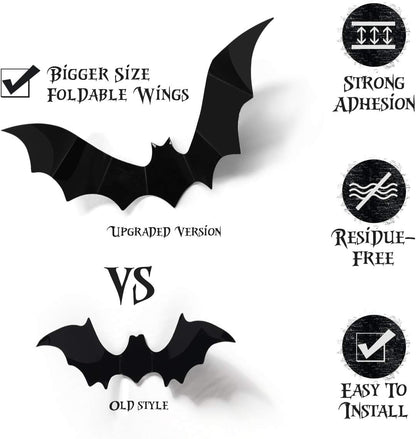 3D Bats Decoration, 60PCS