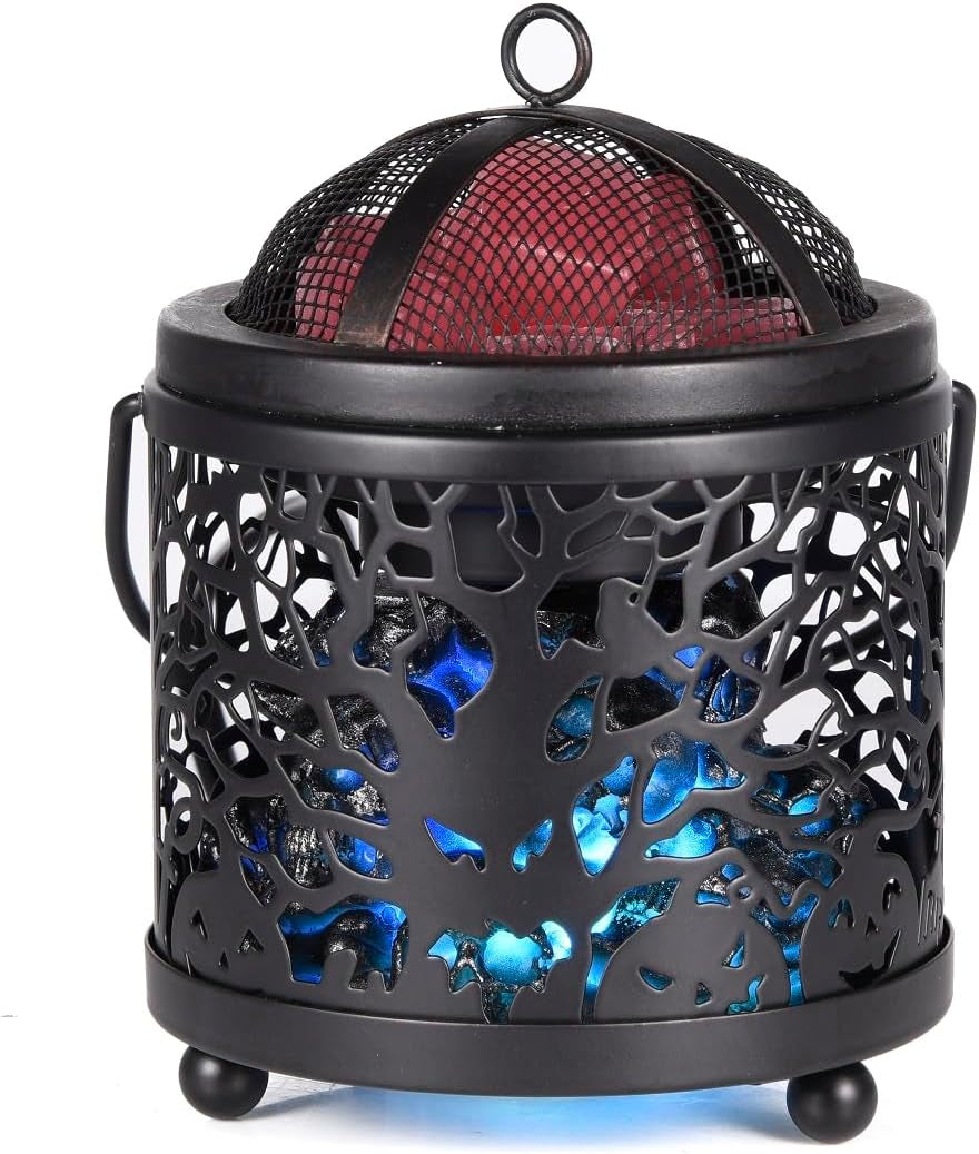 Halloween Candle Wax Warmer, Colorful Skull Aromatherapy Wax Melt Warmer, Metal Electric 4-In-1 Burners for Halloween Interiors, Ideal Present for Family and Friends - Ghost Tree Skulls