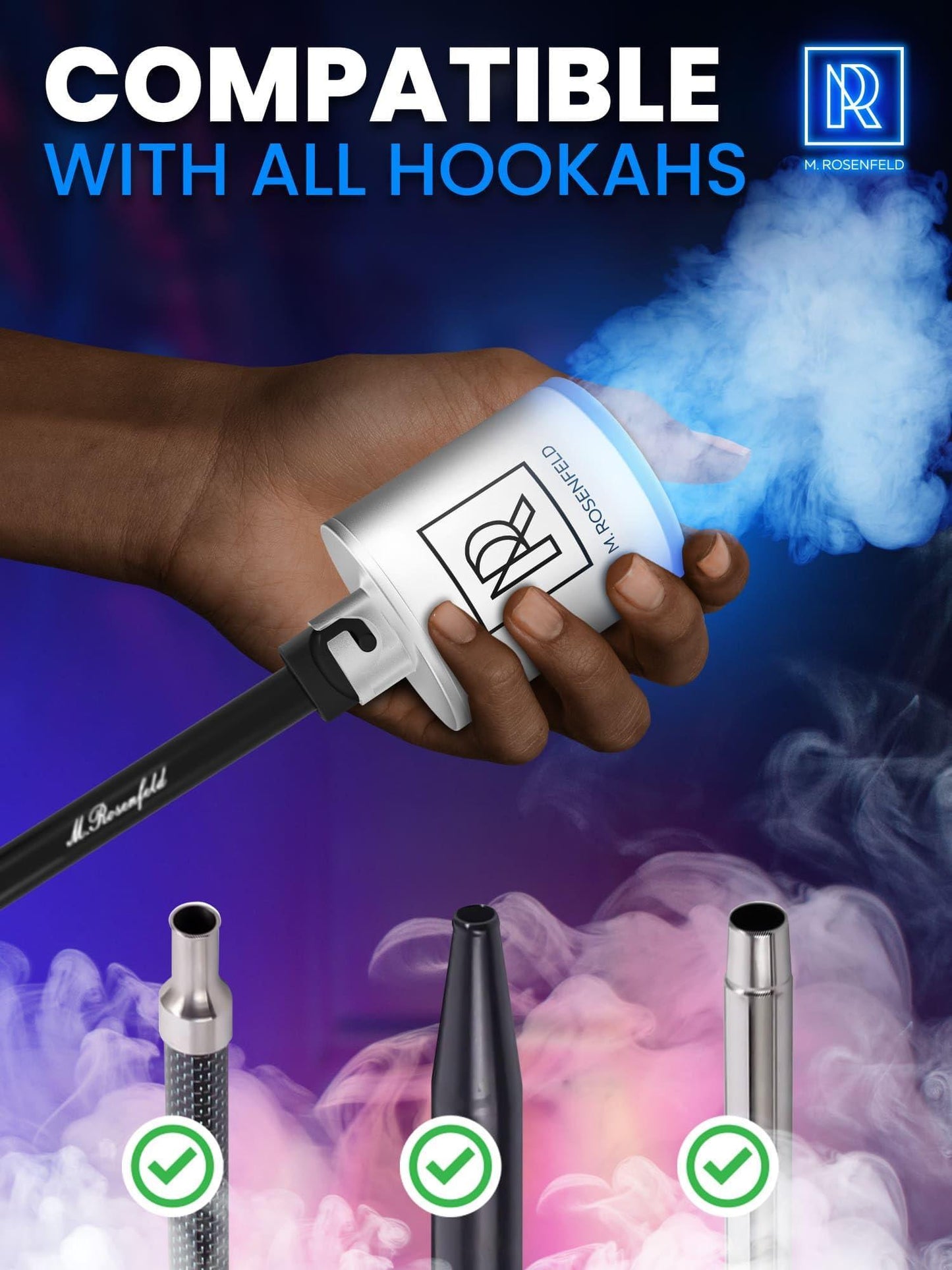 White Hookah Pump with 1300 mAh Rechargeable Battery   Electric Hookah Air Pump