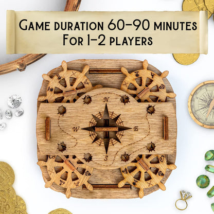 Cluebox - Davy Jones Locker - Escape Room Game - Puzzle Box - Gift Box - 3D Wooden Puzzle for Adults - Wooden Jigsaw - Brain Teaser - Birthday Gift Gadget for Men - Money Box