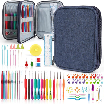 Crochet Kit for Beginners, Beginner Crochet Kit for Adults and Kids Crochet Kits Includes Crochet Hooks Knitting Bag Crochet Yarn for Crocheting Instruction Knitting Kit Crochet Supplies Gift