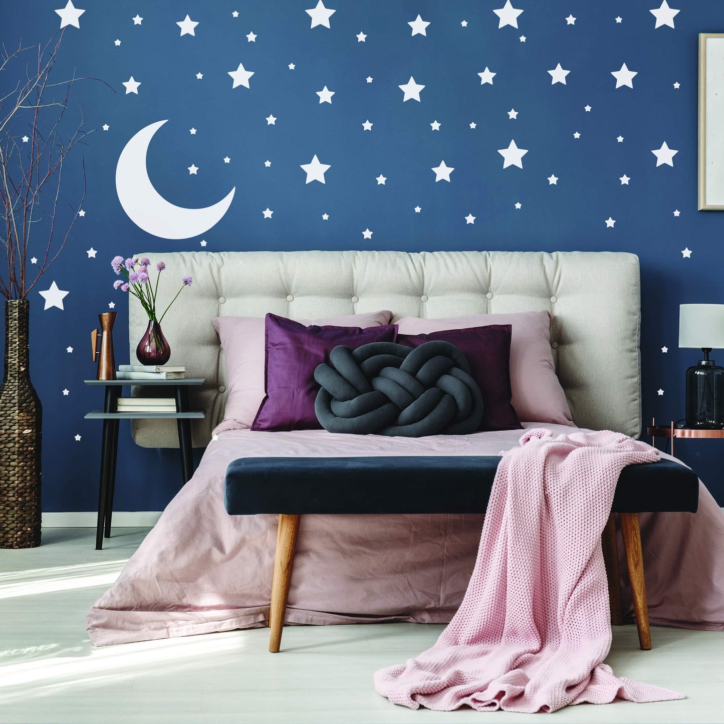 White Stars Stickers   Space Themed Bedroom Constellation Wallpaper Decor Decal