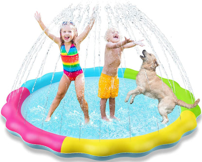 Splash Pad Sprinkler/ Play Mat for Kids, Outdoor Water Toys Inflatable for Baby Toddler Boys Girls Children Age 18+ Months ,Outside Backyard Dog Pool