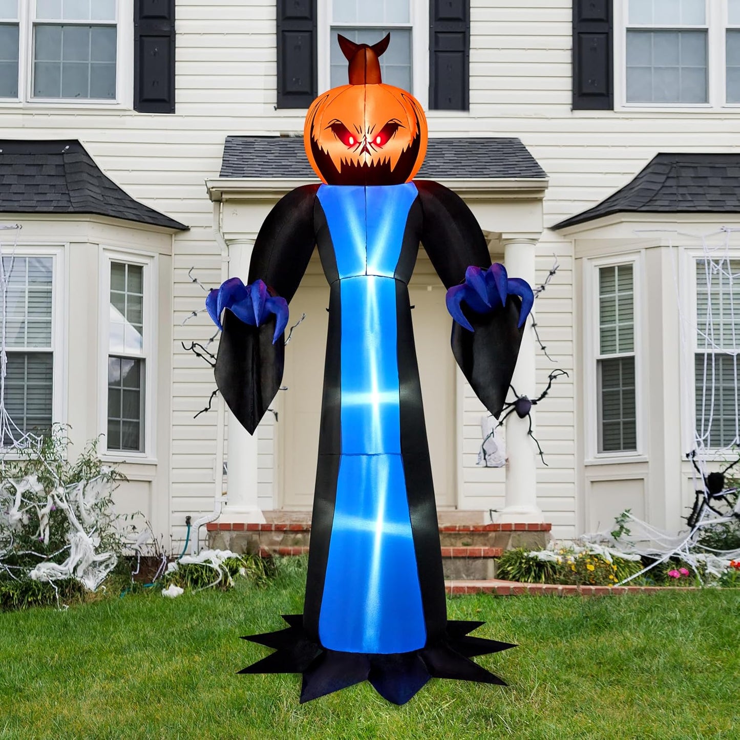 12 FT Tall Halloween Inflatables Ghost Outdoor Decorations, Inflatable Halloween Yard Decorations, Blow up Ghost Halloween Decor with Build-In Leds for Scary Halloween Decorations