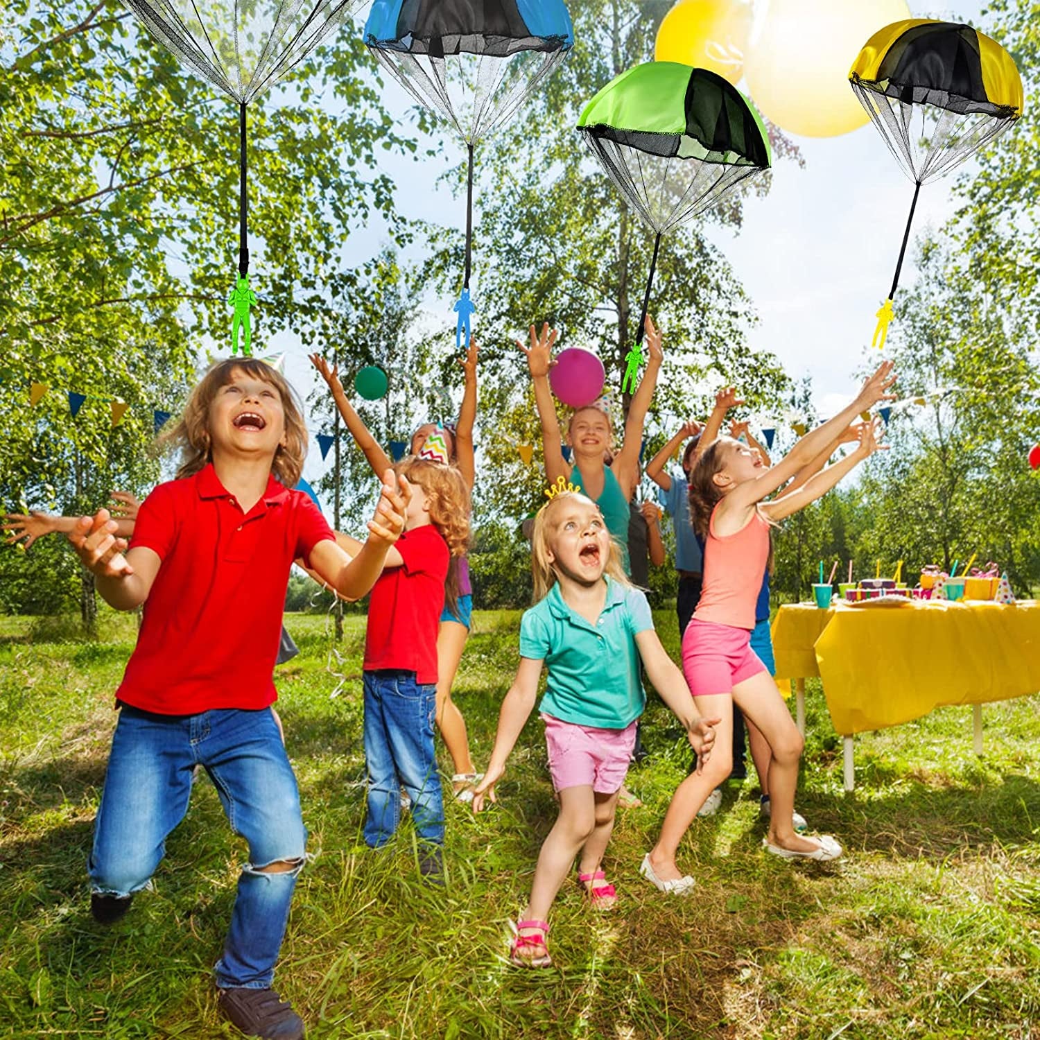 Parachute Toy, Tangle Free Throwing Toy Parachute, Outdoor Children'S Flying Toys, No Battery Nor Assembly Required (4 Pieces Set)