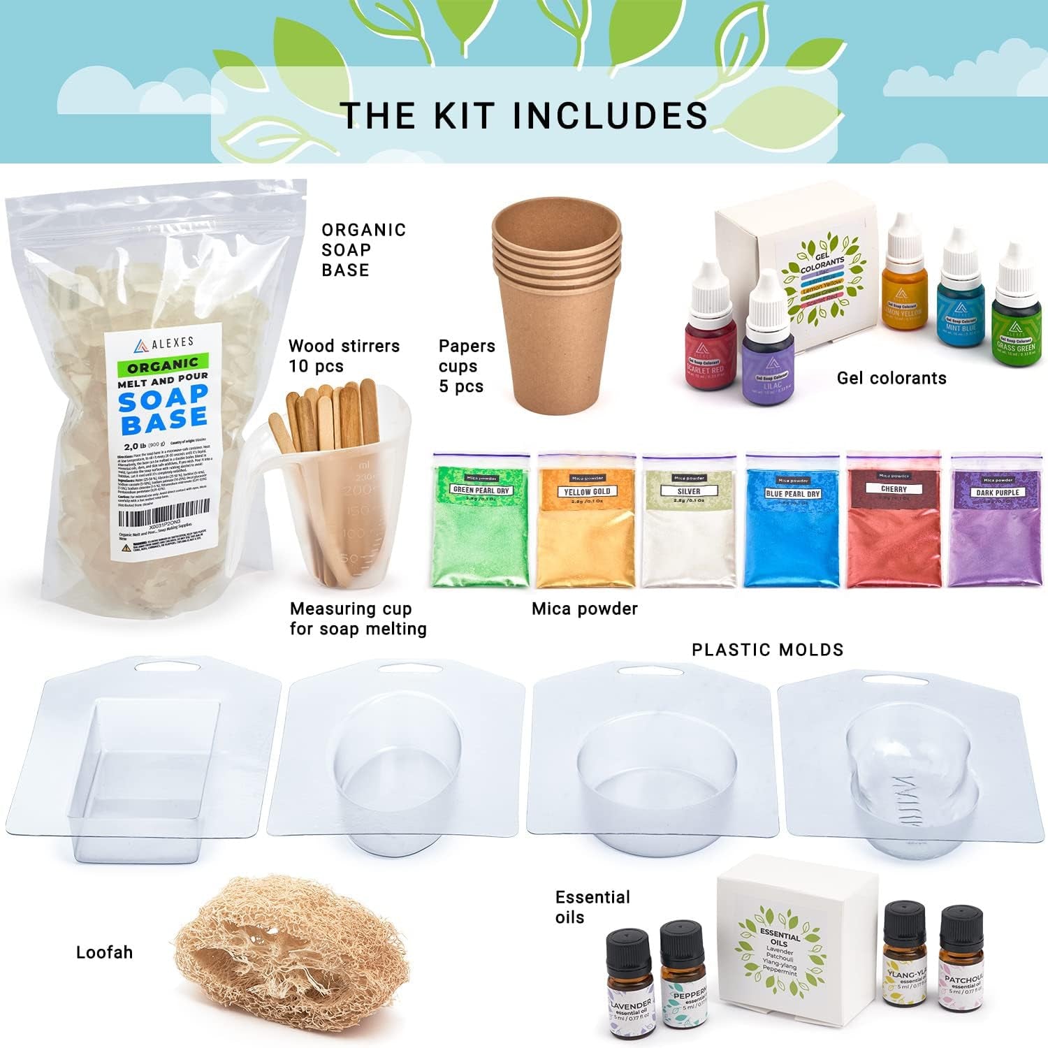 Soap Making Kit for Adults Organic - Soap Kit Making for Beginners Natural - Make Your Own Soap - DIY Soap Maker Kit - Organic Soap Making Kit