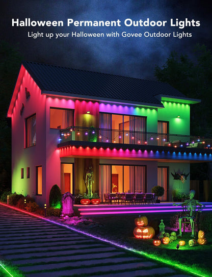 Permanent Outdoor Lights, Smart RGBIC Outdoor Lights with 75 Scene Modes, 50Ft with 36 LED Eaves Lights, IP67 Waterproof, for Halloween Decorations, Christmas, Work with Alexa, Google Assistant