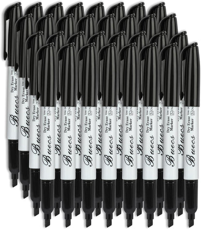 Black Dry Erase Markers, Low-Odor, 108 Count, Chisel Tip, Perfect for Writing on Whiteboards, Dry-Erase Boards, Glass, School Office Supplies