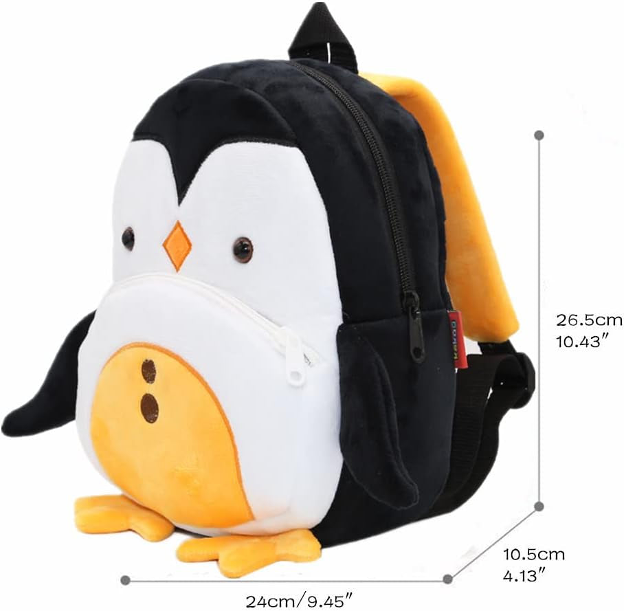 Toddler Backpack for Boys and Girls, Cute Soft Plush Animal Cartoon Mini Backpack Little for Kids 2-6 Years (Bee)