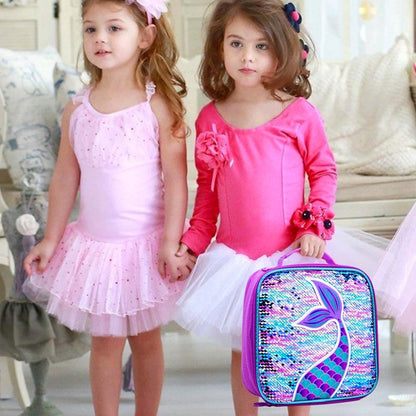 3PCS Kids Backpacks for Girls, 16" Little Kid Unicorn Sequin Preschool School Bookbags and Lunch Box