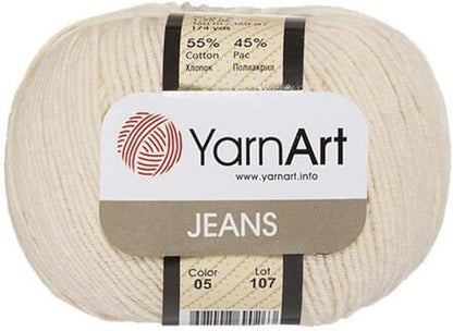 55% Cotton 45% Acrylic  Jeans Sport Yarn 1 Skein/Ball 50 Gr 174 Yds (1)