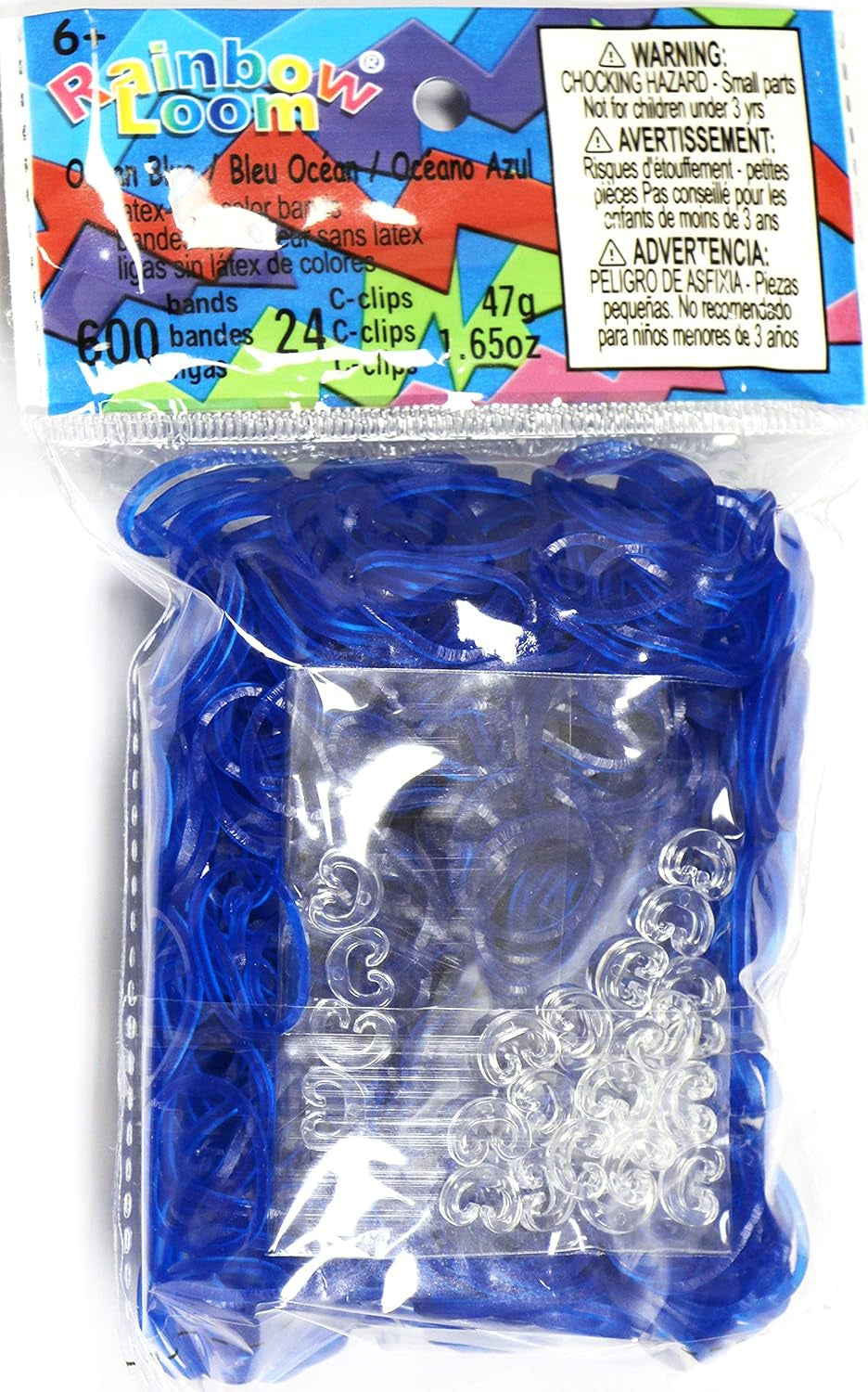 Ocean Blue Jelly Rubber Bands Refill + C-Clips