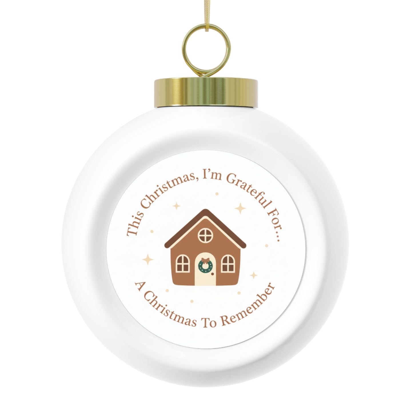 Christmas Ball Ornament - A Christmas To Remember Vintage Ceramic
