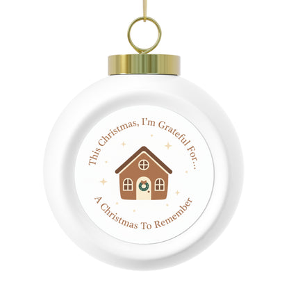 Christmas Ball Ornament - A Christmas To Remember Vintage Ceramic