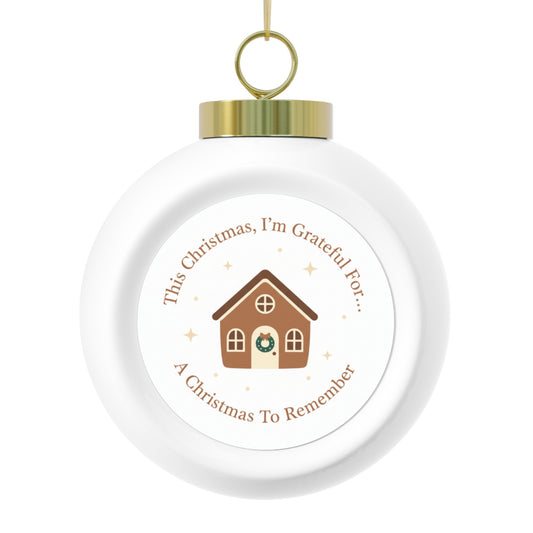 Christmas Ball Ornament - A Christmas To Remember Vintage Ceramic